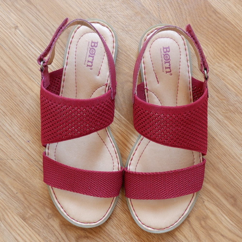 Scarlet Red knit sandals - Born Shoes (Hanz)
